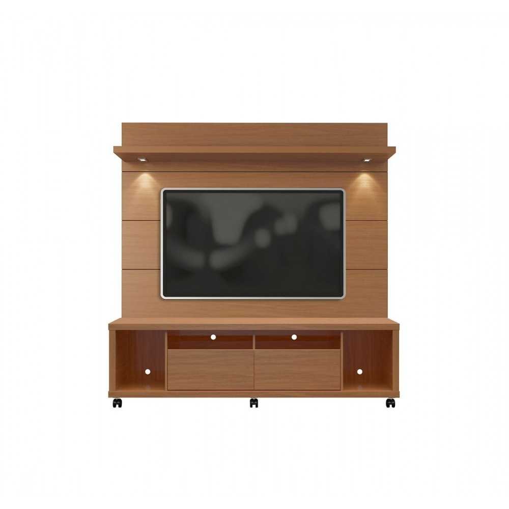 Cabrini TV Stand and Floating Wall TV Panel 1.8 in Maple Cream and Off White