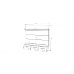 Cabrini 1.8 Floating Wall Theater Entertainment Center in White Gloss