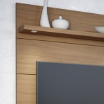 Cabrini 1.2 Floating Wall Theater Entertainment Center in Maple Cream and Off White