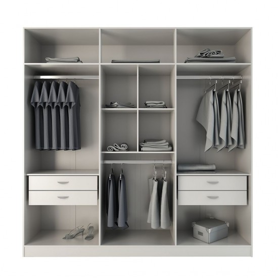 Eldridge Freestanding Wardrobe in White