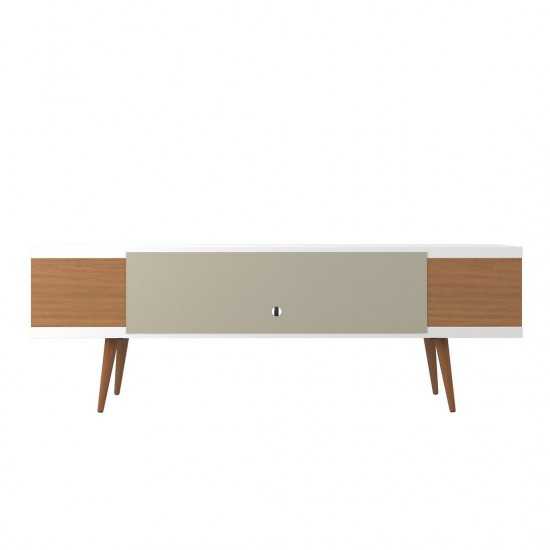 Utopia 70.47 TV Stand in White Gloss and Maple Cream