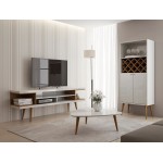 Utopia 70.47 TV Stand in White Gloss and Maple Cream