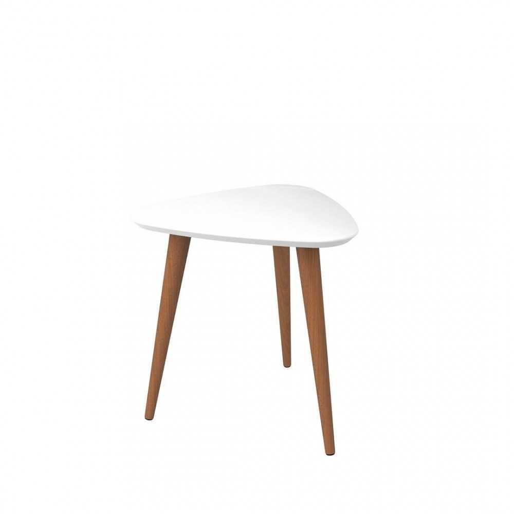 Utopia High Triangle End Table in Off White