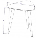 Utopia High Triangle End Table in Off White