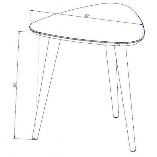 Utopia High Triangle End Table in Off White