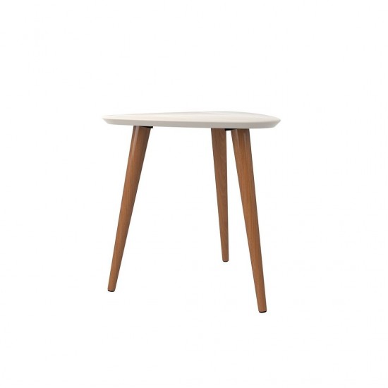 Utopia High Triangle End Table in Off White