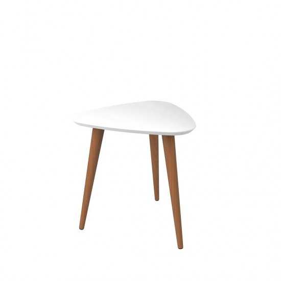 Utopia High Triangle End Table in Off White