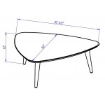 Utopia Low Triangle Coffee Table in White Gloss