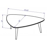 Utopia Low Triangle End Table in Off White