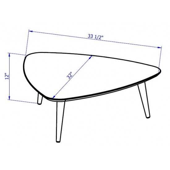 Utopia Low Triangle End Table in Off White
