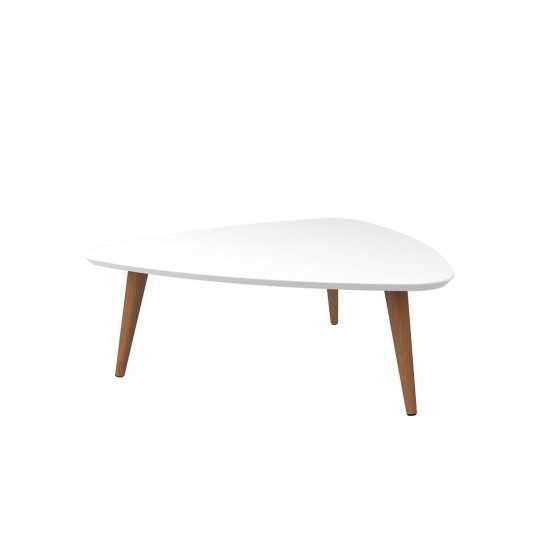 Utopia Low Triangle End Table in Off White