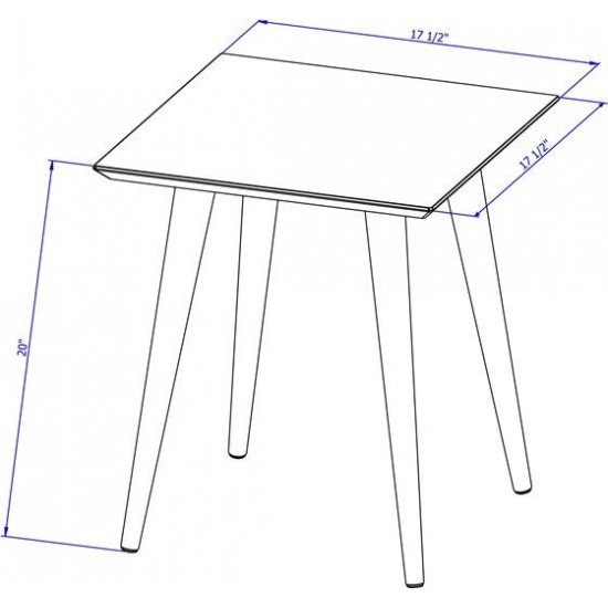 Utopia High Square End Table in White Gloss