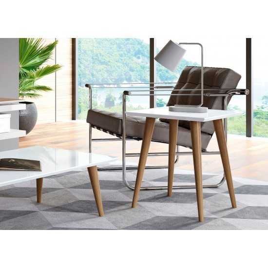 Utopia High Square End Table in Off White