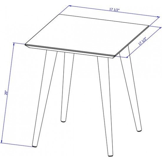 Utopia High Square End Table in Off White