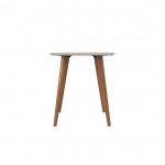 Utopia High Square End Table in Off White