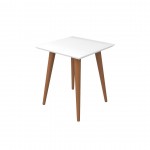 Utopia High Square End Table in Off White