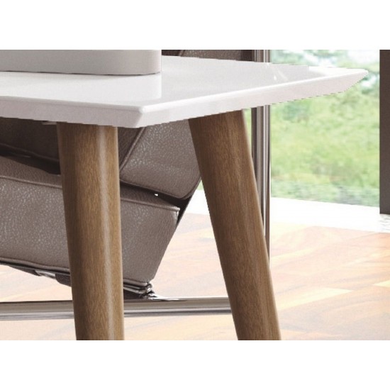 Utopia Low Rectangle End Table in White Gloss