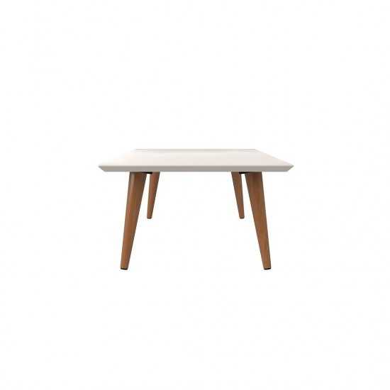 Utopia Low Rectangle End Table in White Gloss