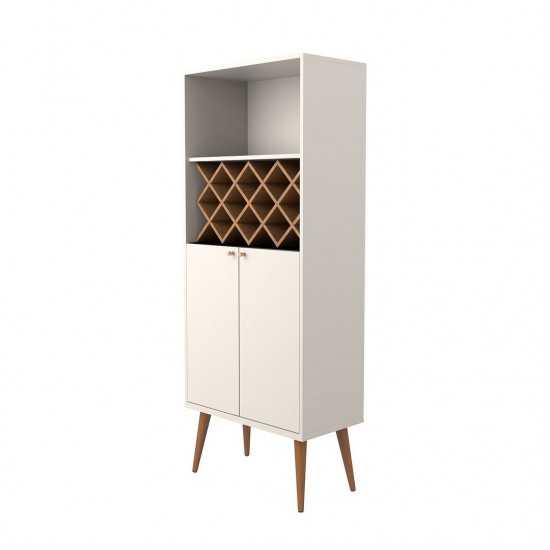 Utopia China Cabinet in Off White and Maple Cream