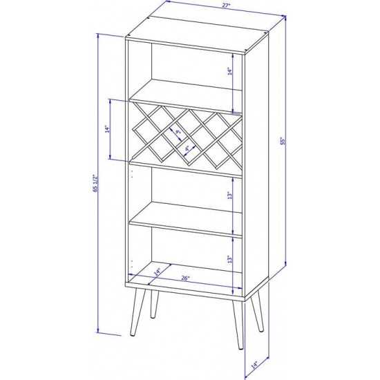 Utopia China Cabinet in White Gloss and Maple Cream