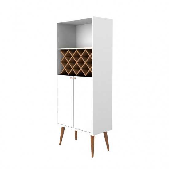 Utopia China Cabinet in White Gloss and Maple Cream