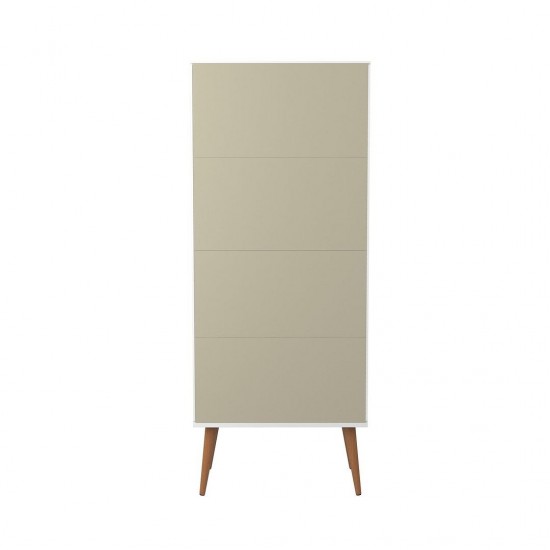 Utopia China Cabinet in White Gloss and Maple Cream