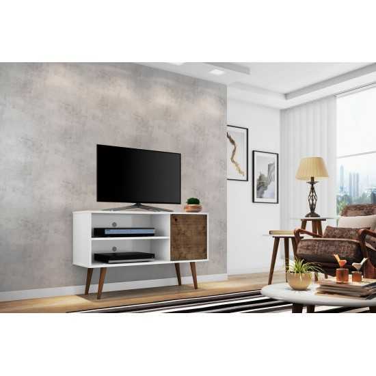 Liberty TV Stand 42.52 in White and Rustic Brown