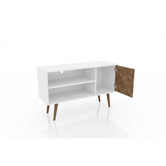 Liberty TV Stand 42.52 in White and Rustic Brown