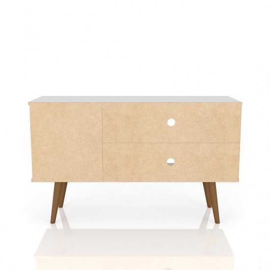 Liberty TV Stand 42.52 in White and Rustic Brown