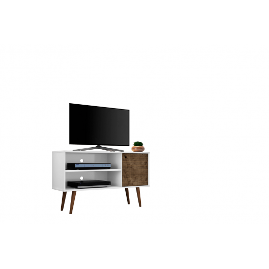 Liberty TV Stand 42.52 in White and Rustic Brown