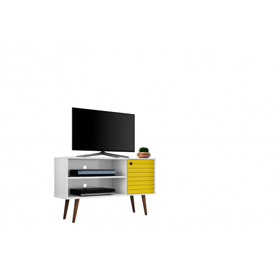 Liberty TV Stand 42.52 in White and Yellow