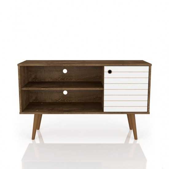 Liberty TV Stand 42.52 in Rustic Brown and White