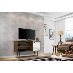 Liberty TV Stand 42.52 in Rustic Brown and White