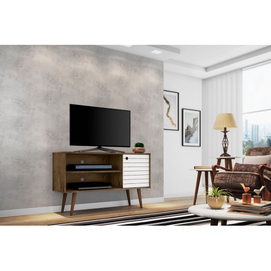 Liberty TV Stand 42.52 in Rustic Brown and White