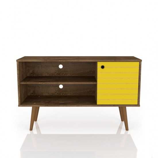 Liberty TV Stand 42.52 in Rustic Brown and Yellow