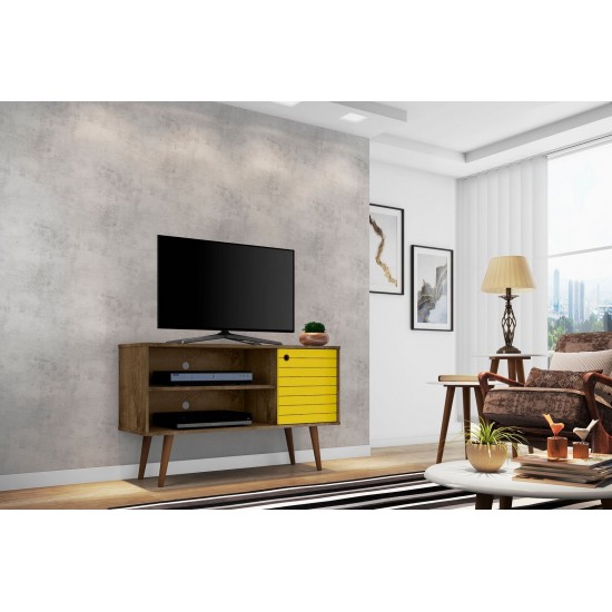 Liberty TV Stand 42.52 in Rustic Brown and Yellow