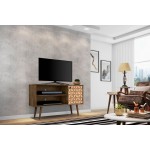 Liberty TV Stand 42.52 in Rustic Brown and 3D Brown Prints