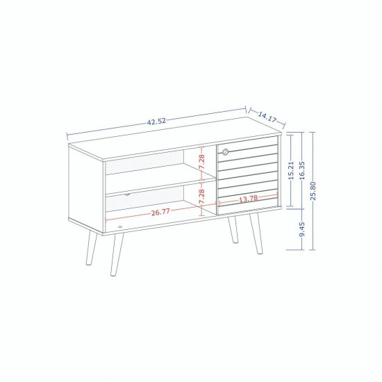 Liberty TV Stand 42.52 in Rustic Brown and 3D Brown Prints