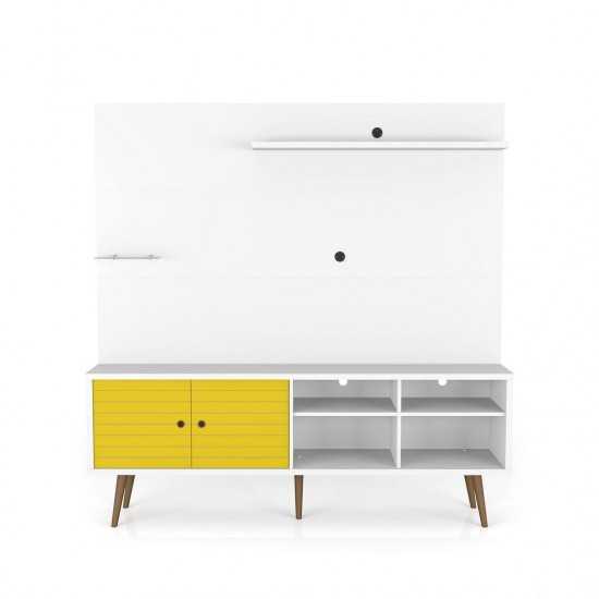Liberty Freestanding Entertainment Center 70.87 in White and Yellow