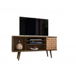 Liberty TV Stand 53.14 in Rustic Brown and 3D Brown Prints