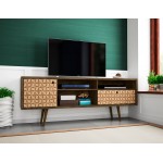 Liberty TV Stand 70.86 in Rustic Brown and 3D Brown Prints