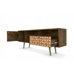 Liberty TV Stand 70.86 in Rustic Brown and 3D Brown Prints