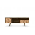 Liberty TV Stand 70.86 in Rustic Brown and 3D Brown Prints