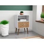 Liberty Nightstand 1.0 in White and 3D Brown Prints