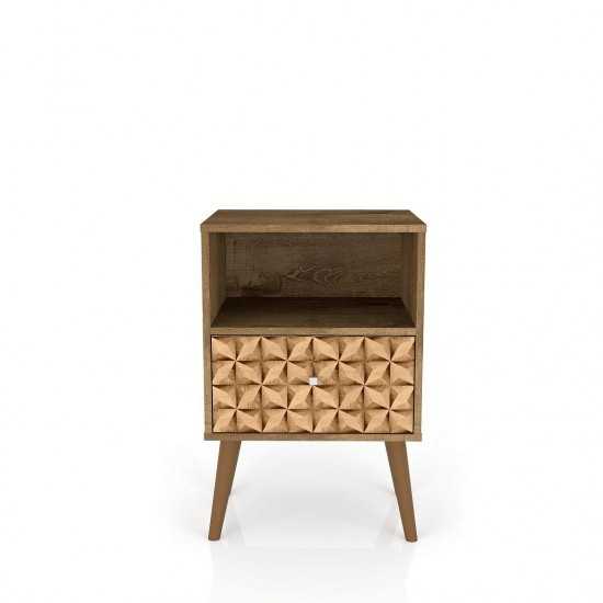 Liberty Nightstand 1.0 in Rustic Brown and 3D Brown Prints