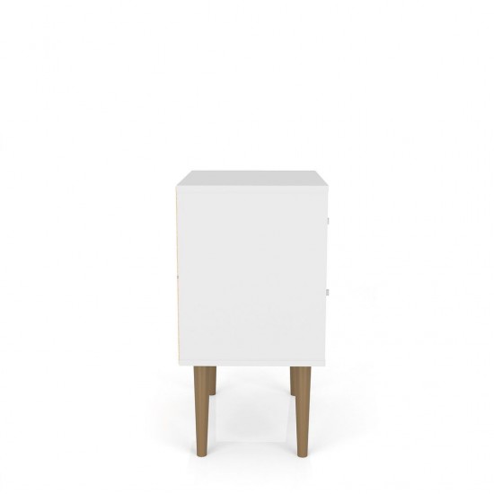 Liberty Nightstand 2.0 in White and 3D Brown Prints