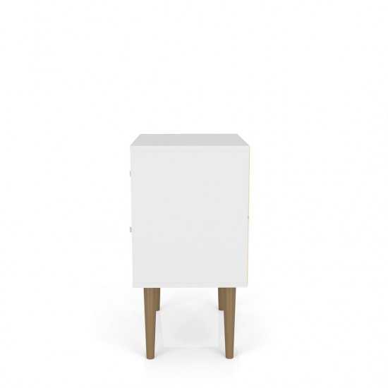 Liberty Nightstand 2.0 in White and 3D Brown Prints