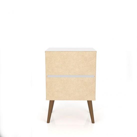 Liberty Nightstand 2.0 in White and 3D Brown Prints