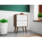 Liberty Nightstand 2.0 in Rustic Brown and White