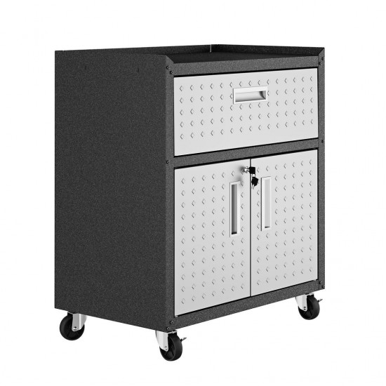 Fortress 31.5" Mobile Garage Cabinet with Drawer and Shelves